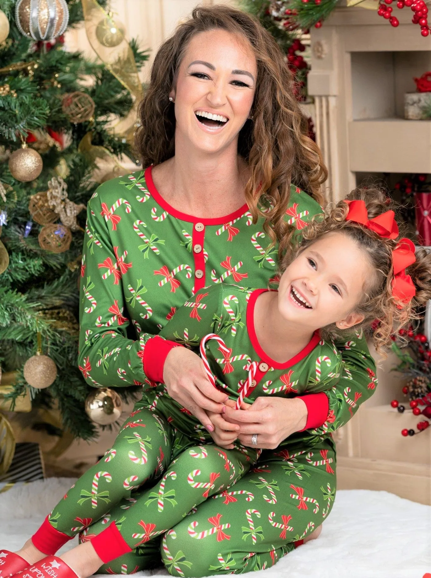 Mommy and Me Candy Cane Wonderland Pajama Set