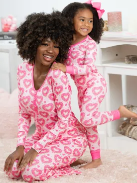 Mommy and Me Heart Donut Pajama Set