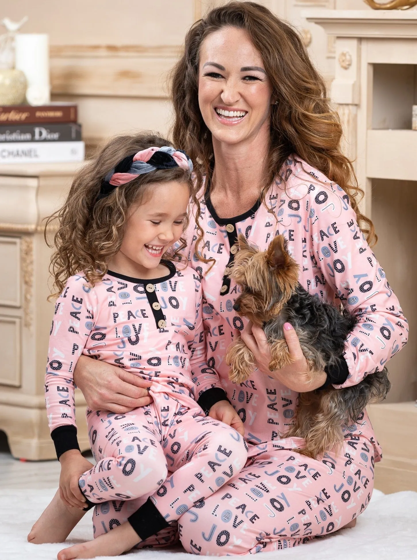 Mommy and Me Peace, Love, Joy Pajama Set