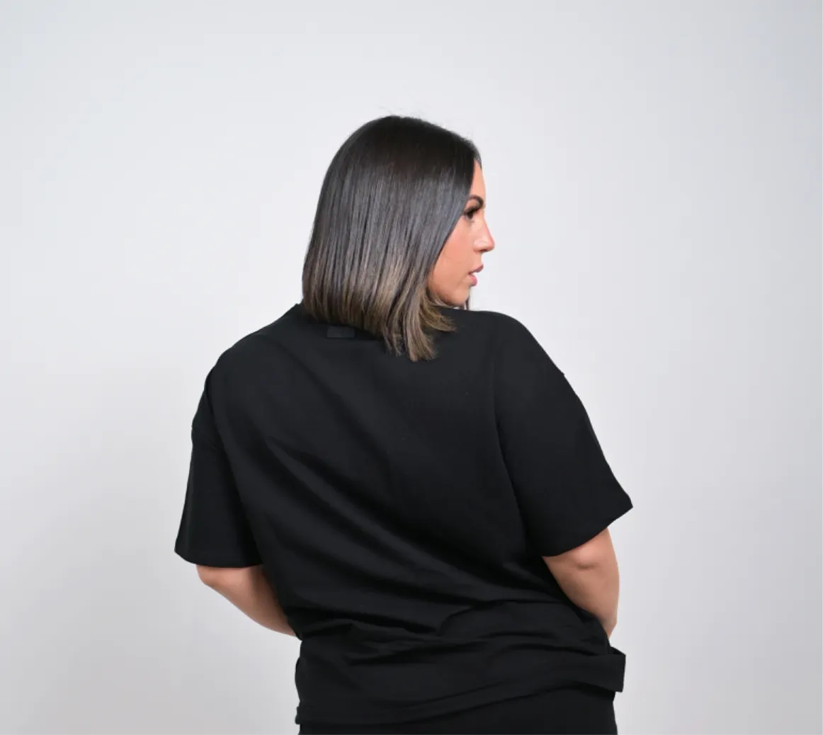 Naya Oversized Lounge Tee - Black