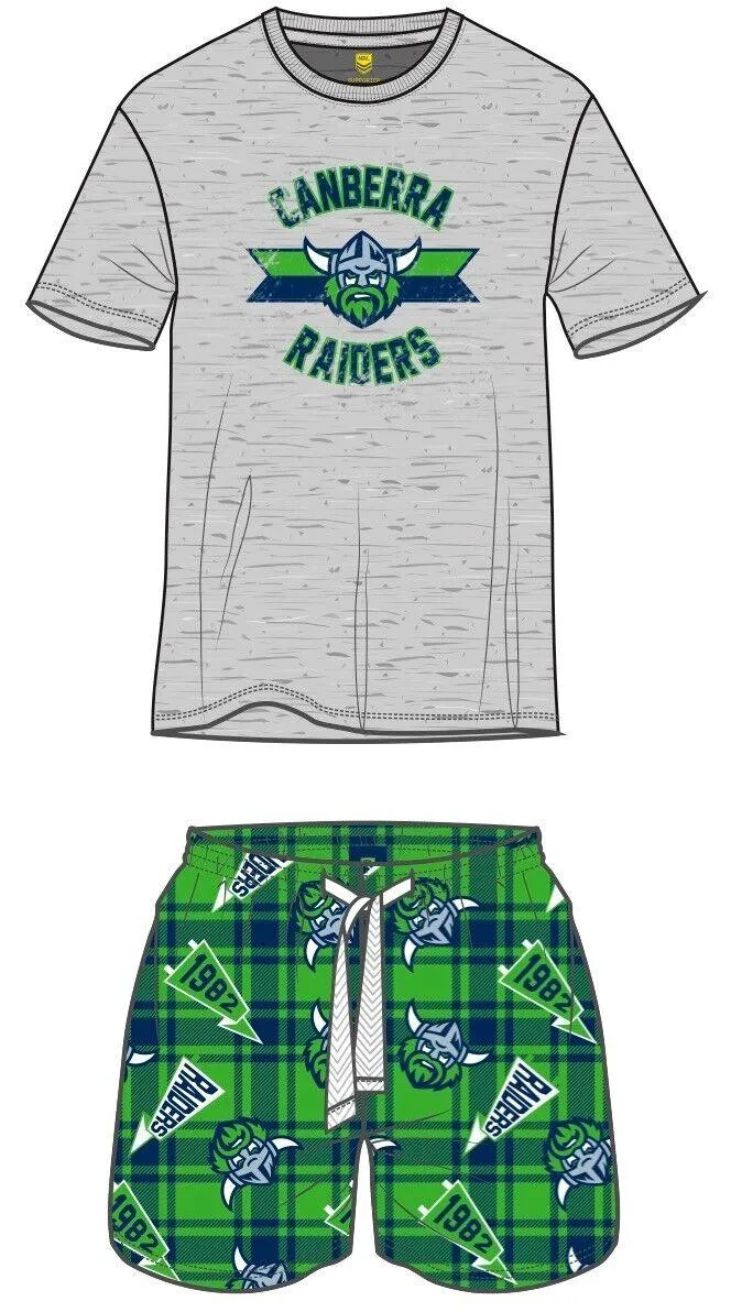 NRL Check Pyjama Set - Canberra Raiders - Mens - NAR