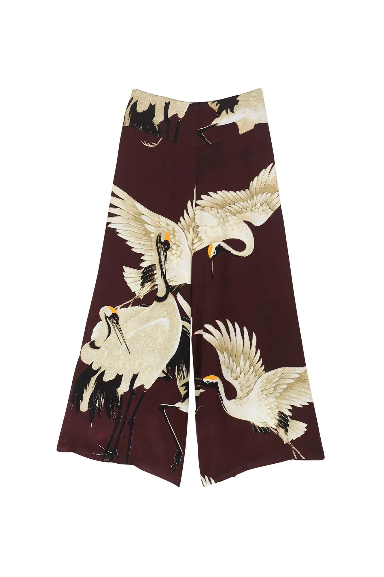 One Hundred Stars Stork Burgundy Palazzo Pant