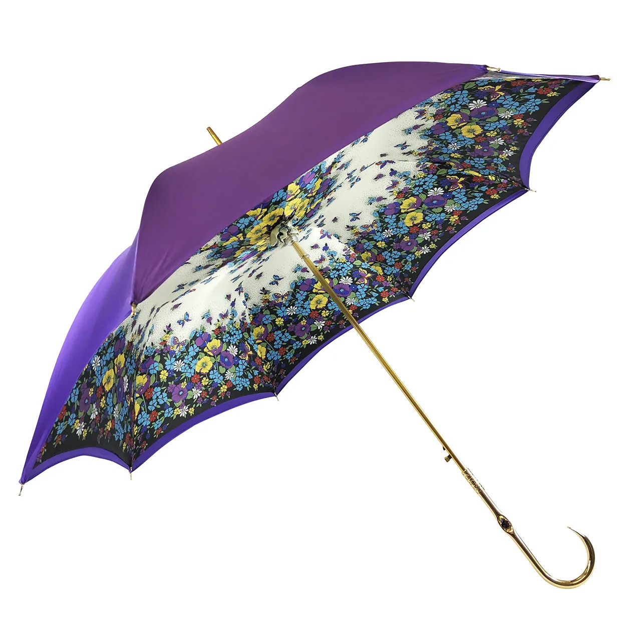 Original purple umbrella with multicolor Butterfly