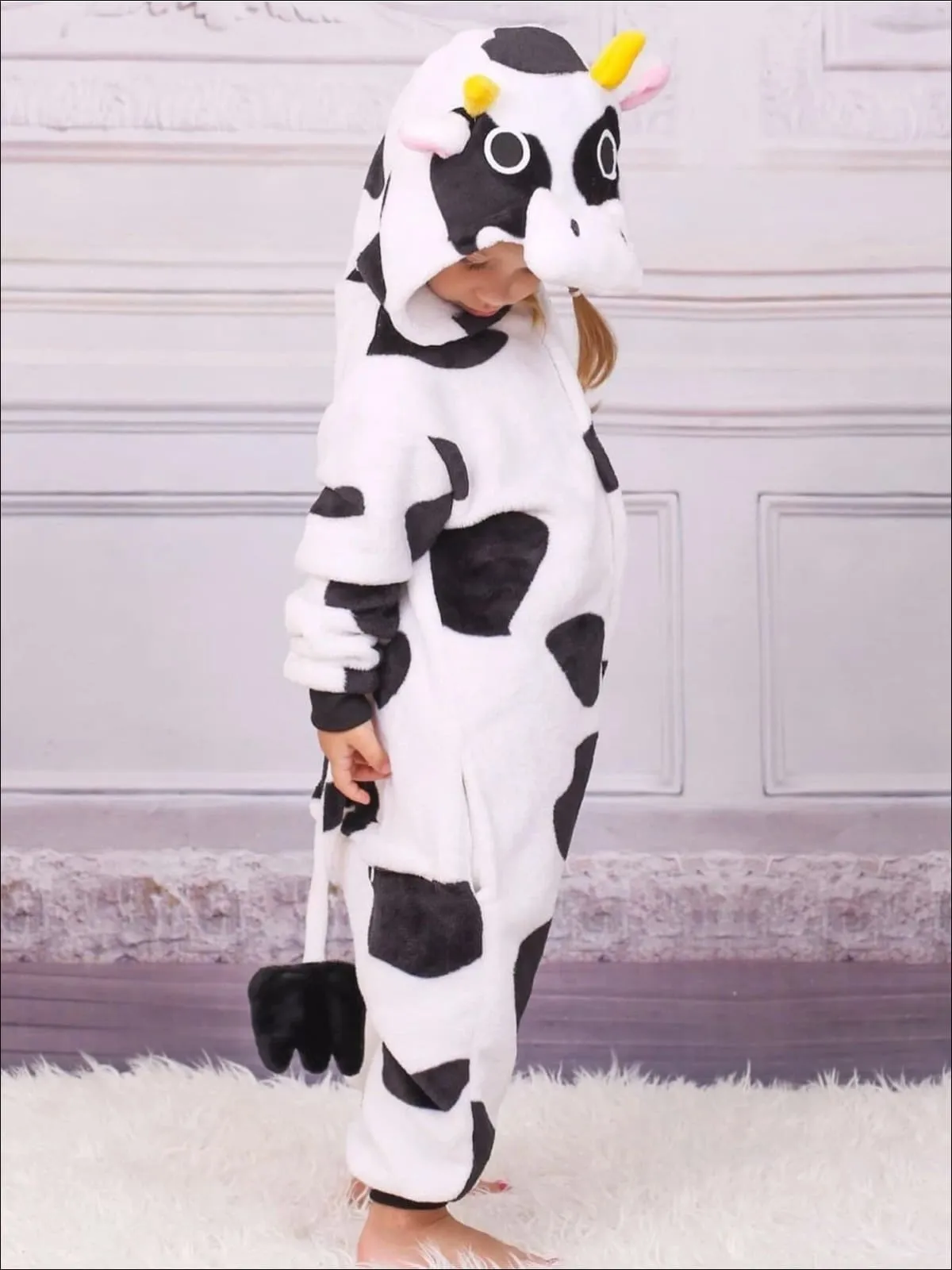 Over The Moon Cow Hooded Onesie Pajamas