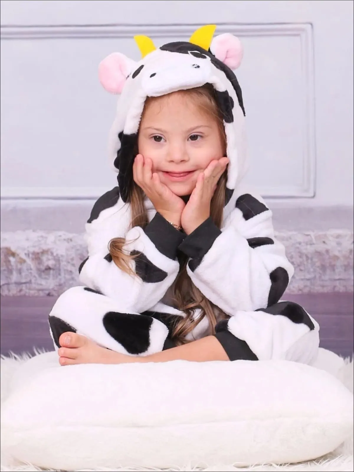 Over The Moon Cow Hooded Onesie Pajamas