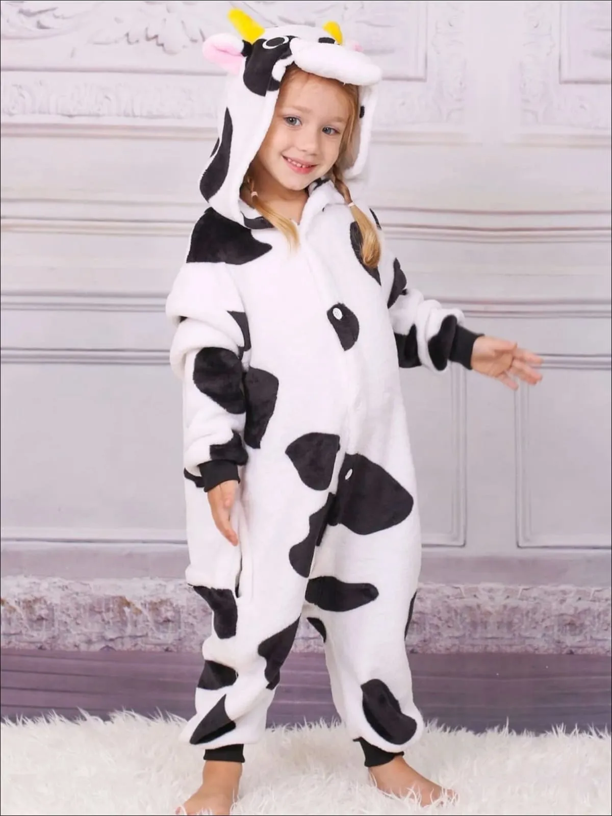 Over The Moon Cow Hooded Onesie Pajamas