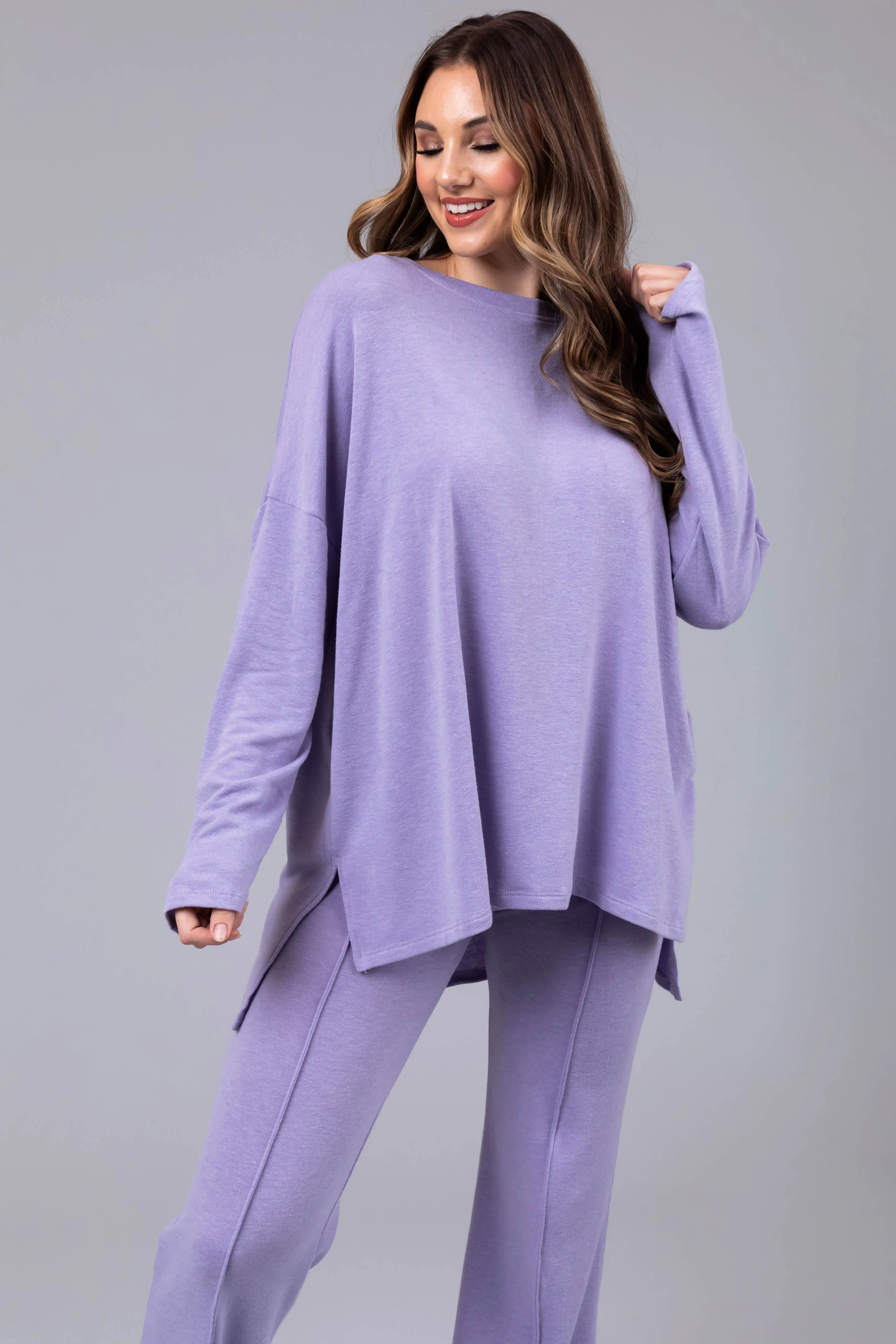 Periwinkle Soft Loungewear Top and Pants Set