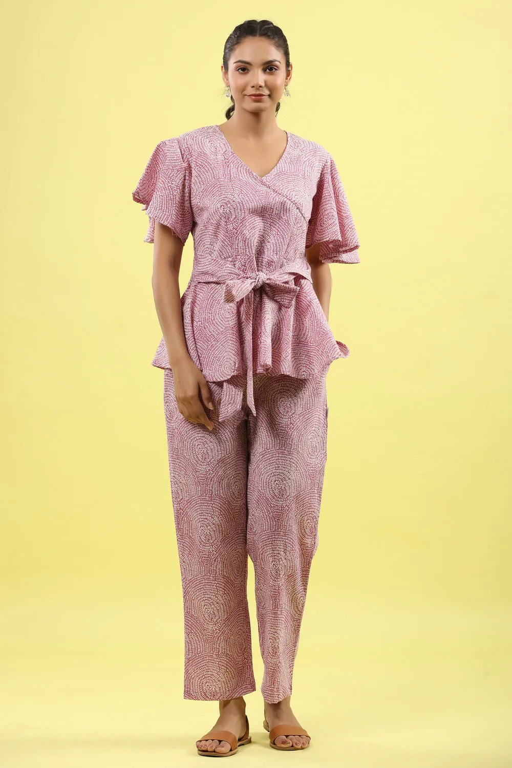 Poppy on Pink Lounge Loungewear Top Set