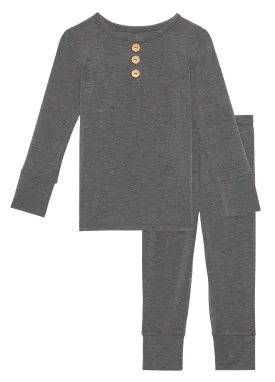 Posh Peanut Charcoal Heather L/S Henley Loungewear