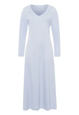 Pure Essence V-Neck Cotton Nightgown 130cm | Blue Glow 77947-511