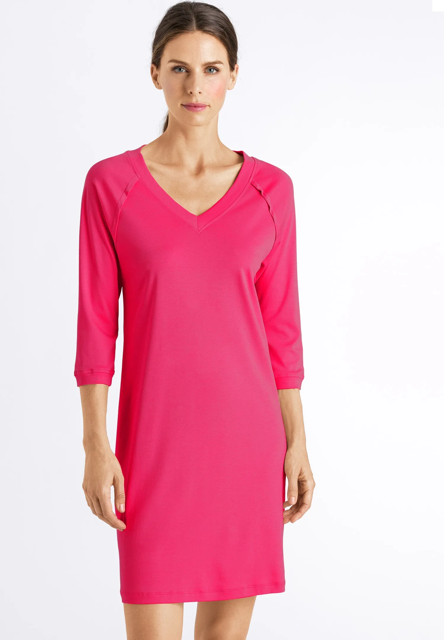 Pure Essence V-Neck Cotton Nightgown | Fuchsia 77948-2462