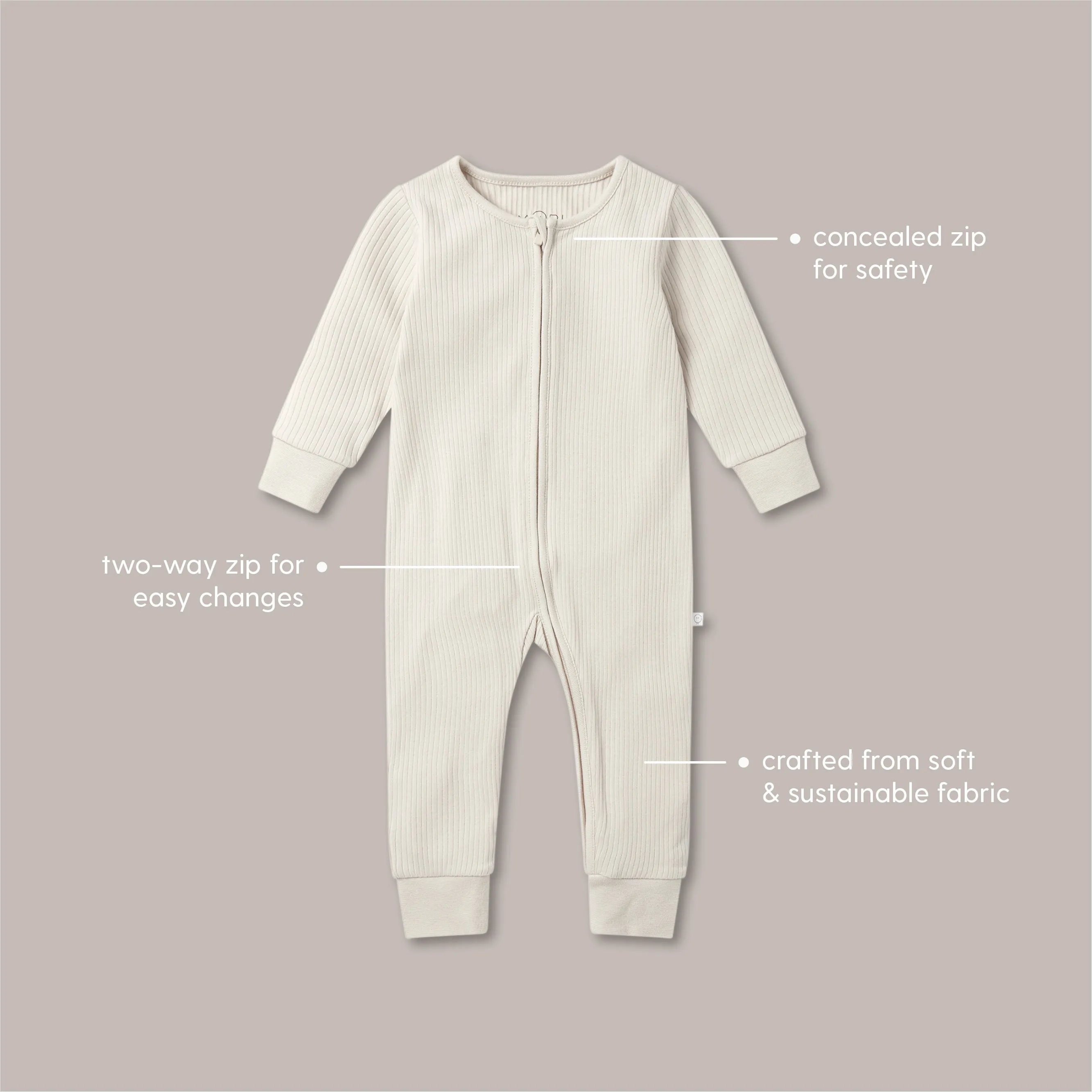 Ribbed Clever Zip Snug Fit Pajamas