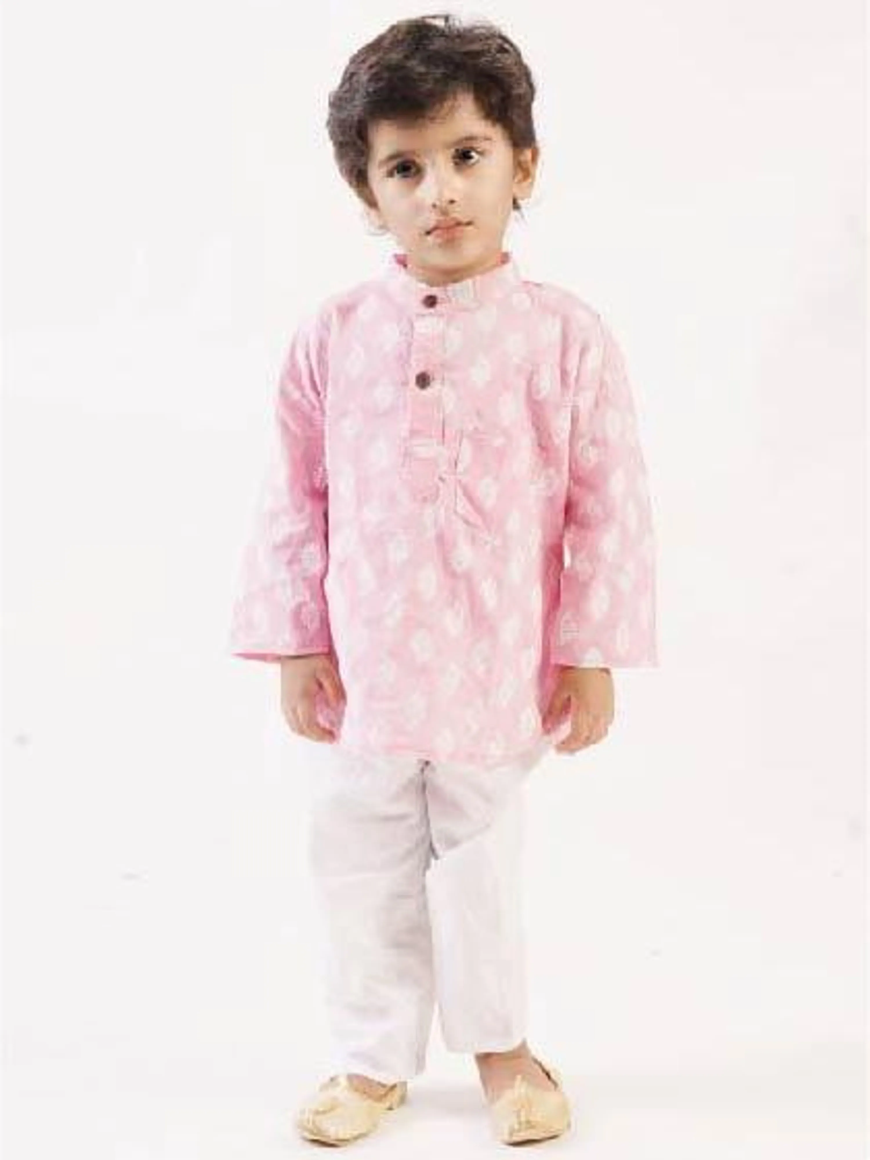 Rose Pink Boys Kurta Pajama Set