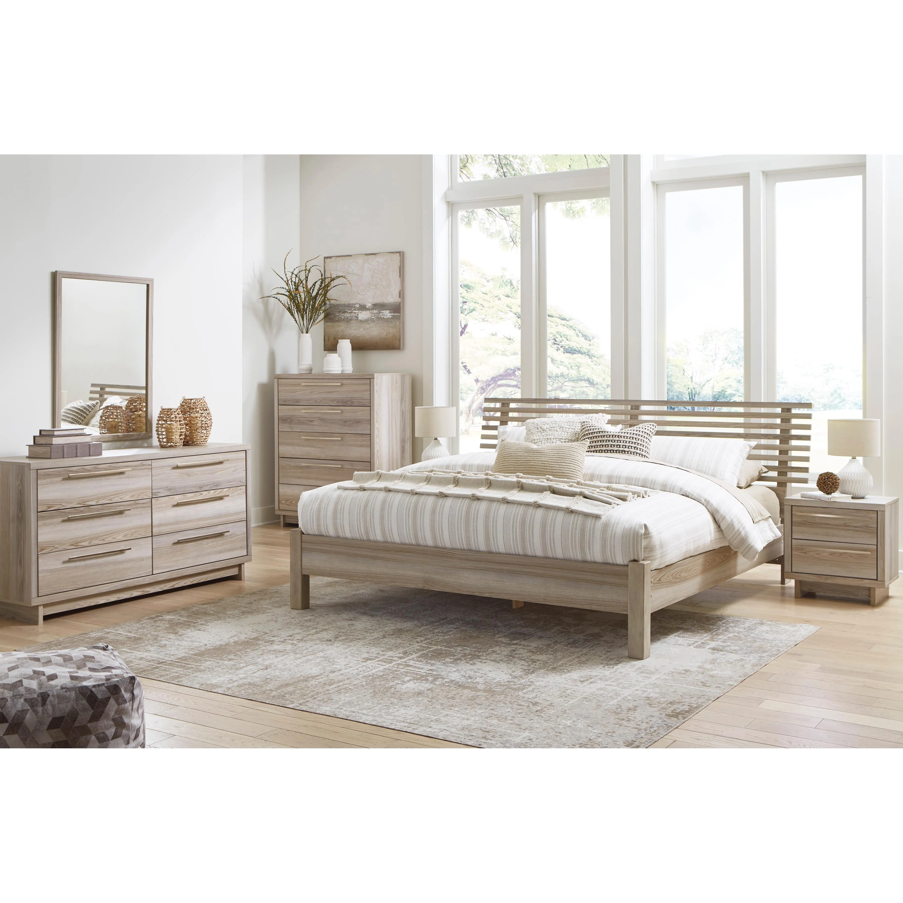 Signature Design by Ashley Hasbrick B2075 8 pc King Slat Panel Bedroom Set