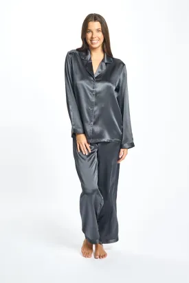 Silk Piped Pajama Set Monument