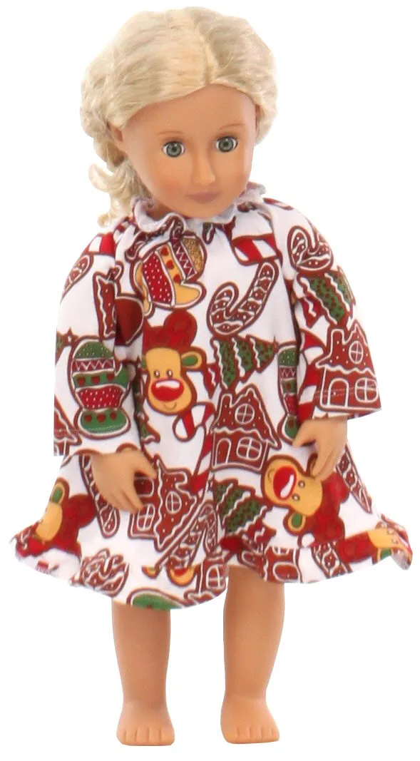 SleepytimePjs Christmas Flannel Nightgowns for 18" Dolls