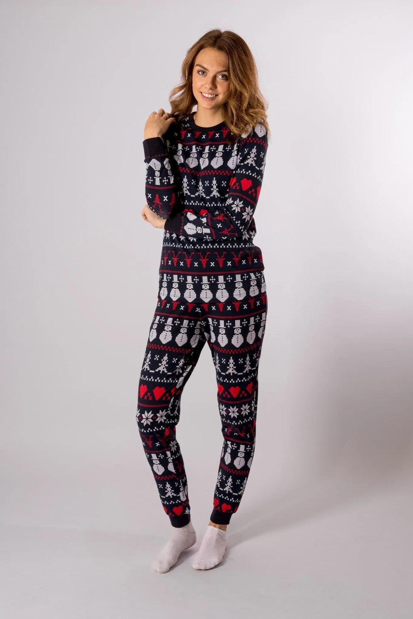 Snowflake Women Pyjamas - Navy