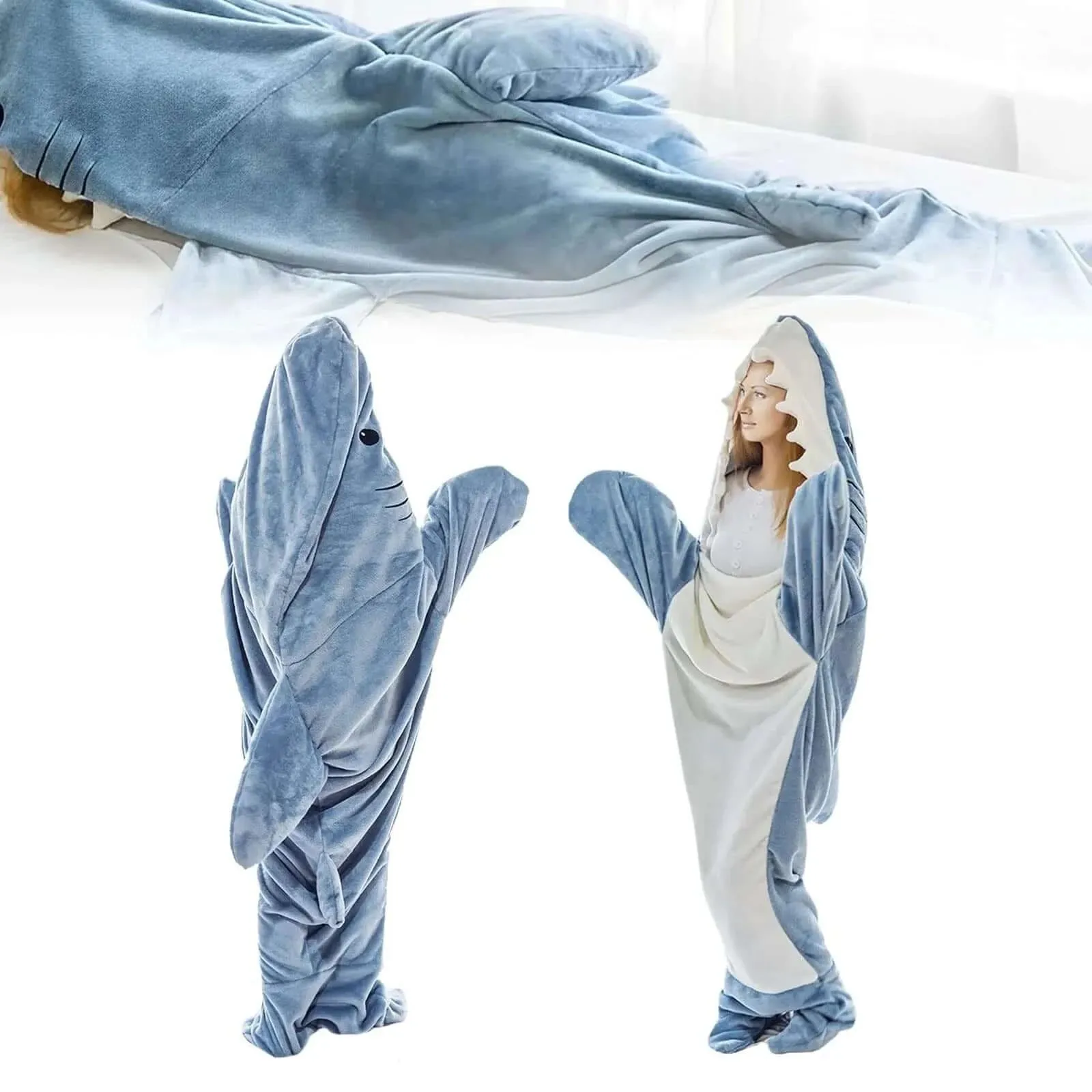 Snuggle with Jaws: Shark-Shaped Wearable Blanket