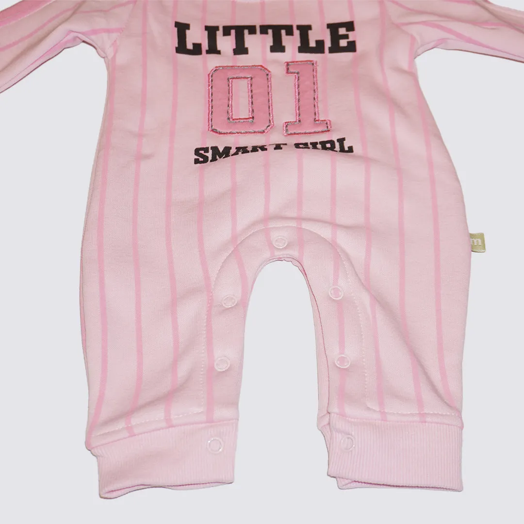 Striped Sleepsuit for Kids - Peach and Pink