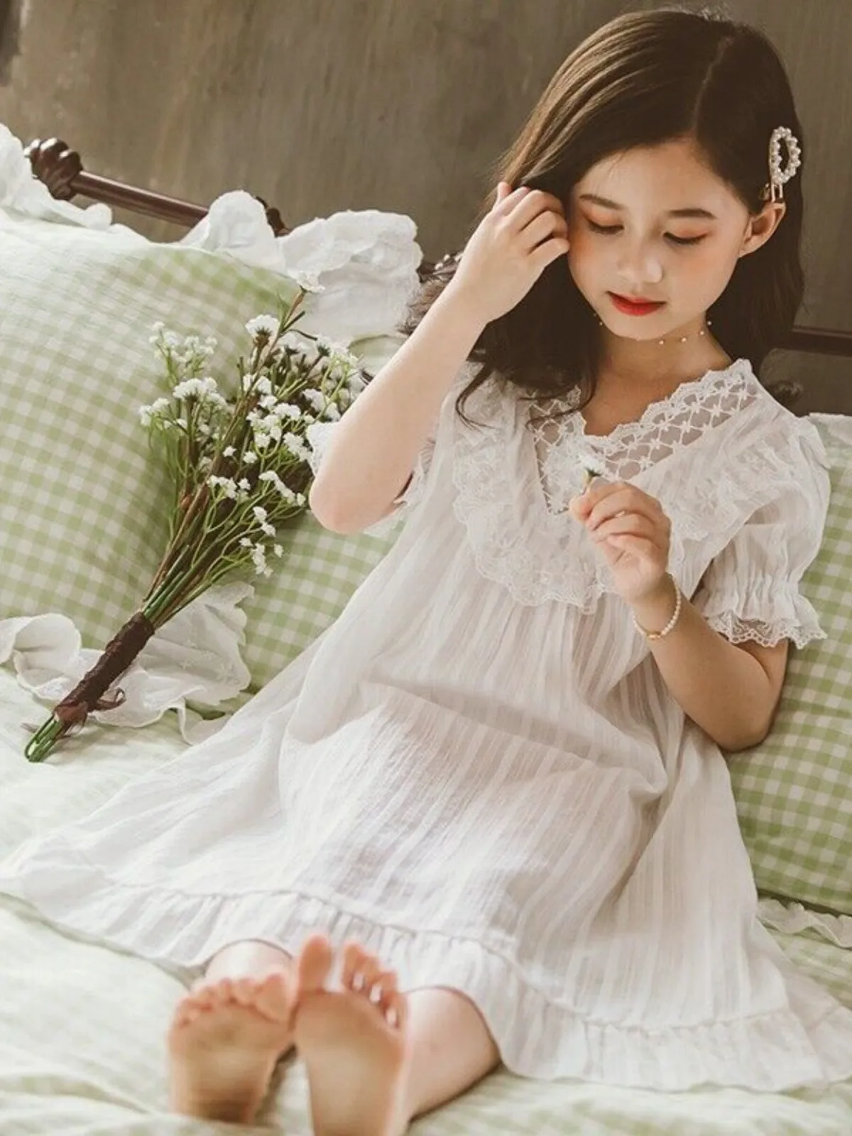 Style In Slumberland Lace Neck Nightgown