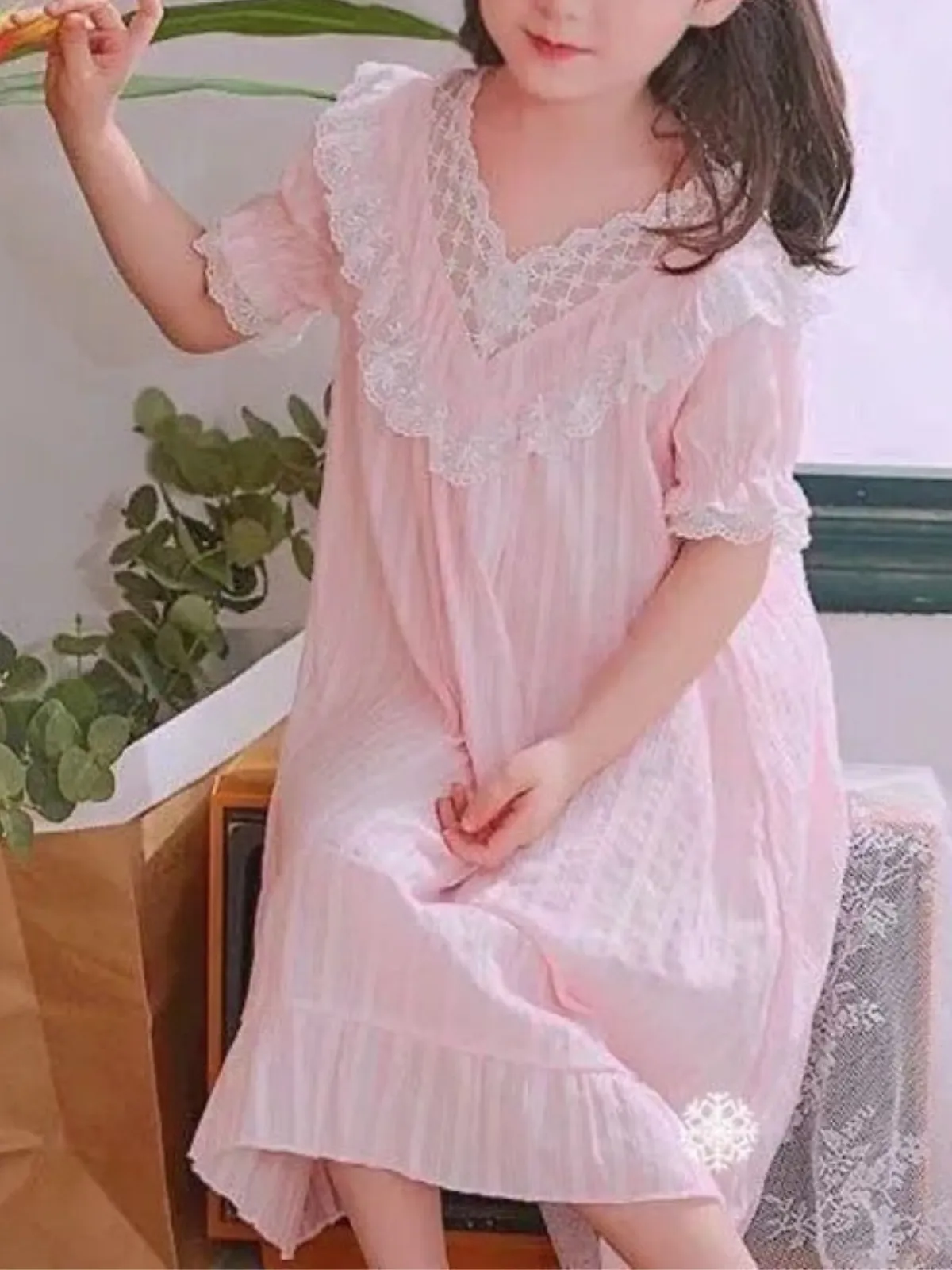 Style In Slumberland Lace Neck Nightgown