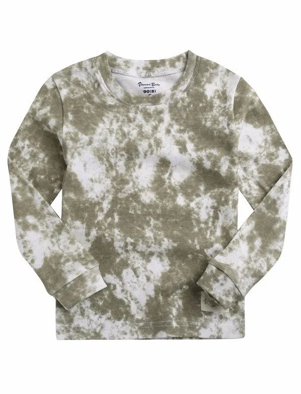 Tie Dye Khaki Long Sleeve Pajama