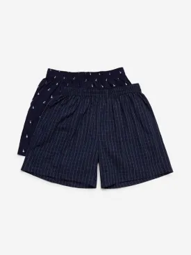 WES Lounge Navy Relaxed Fit Boxers Set of Two