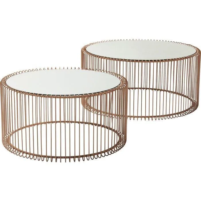 Wire Glass Coffee Table (2/Set)