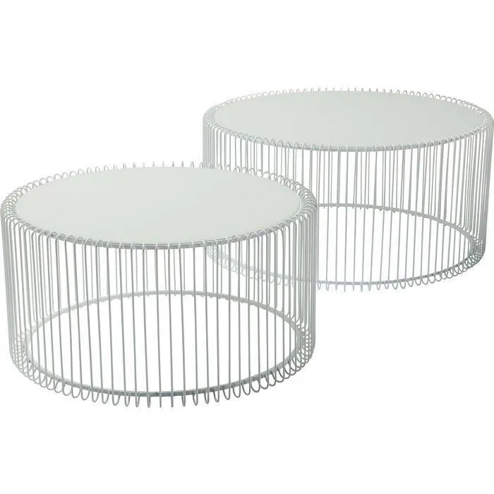 Wire Glass Coffee Table (2/Set)