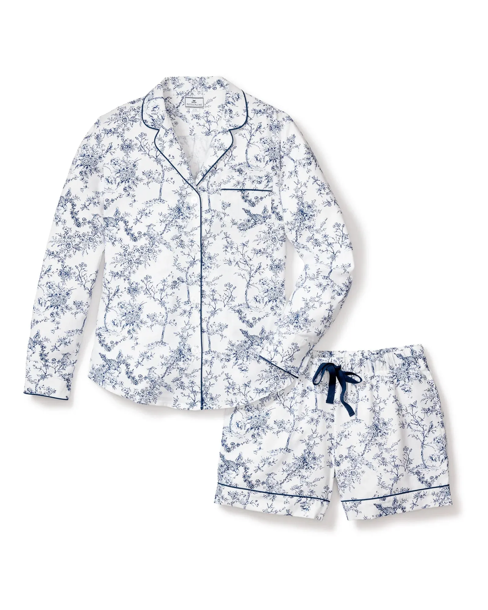 Women's Twill Long Sleeve Short Set- Timeless Toile